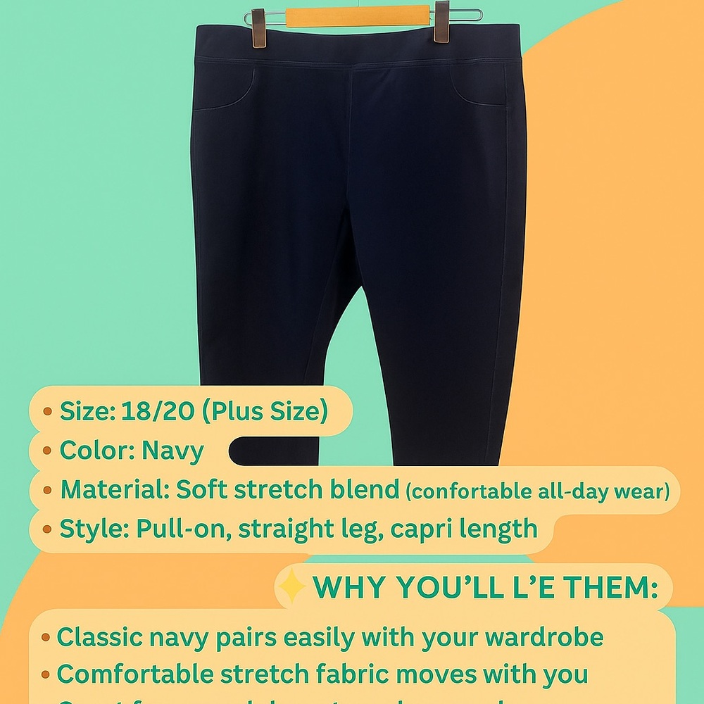 ✨ A NEW Plus Size Navy Capri Pants ✨